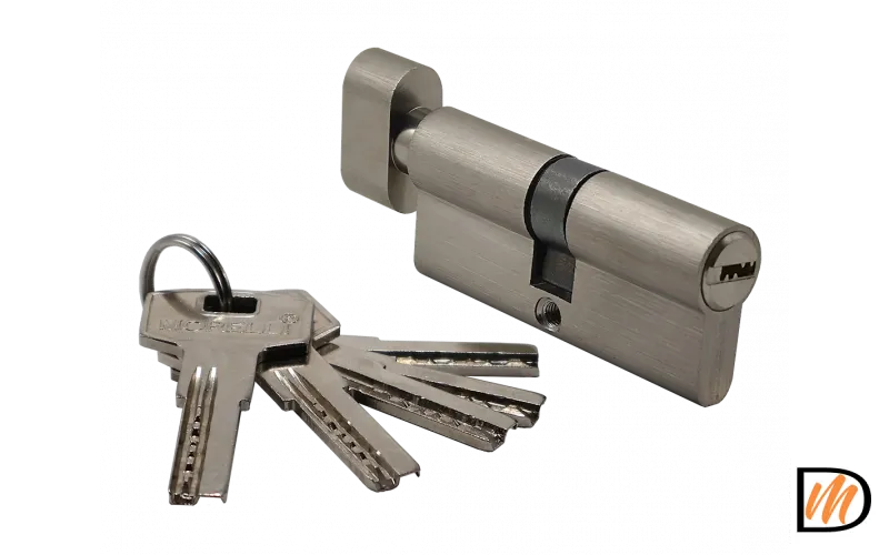 HS 70CK SN, ключевой цилиндр высокой секретности с заверткой (70мм), цвет - матовый никель