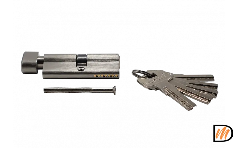 HS 70CK SN, ключевой цилиндр высокой секретности с заверткой (70мм), цвет - матовый никель