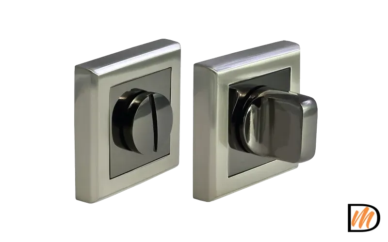 Завертка сантхеническая MH-WC-S SN/BN на круглой розетке цвет бел. никель/черн. никель