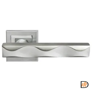 Ручка дверная TOWER MH-20 SC/CP-S раздельная на квадратном основании, цвет мат.хром/хром, ЦАМ