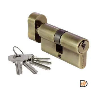 60CK AB, ключевой цилиндр с заверткой (60мм), цвет - античная бронза