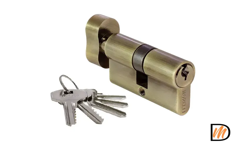 60CK AB, ключевой цилиндр с заверткой (60мм), цвет - античная бронза