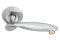 Ручка дверная КУПОЛ MH-09 SN раздельная на круглой розетке, цвет белый никель, ЦАМ