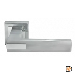 Ручка дверная JURA MH-43 SC/CP-S раздельная на квадратном основании, цвет мат.хром/хром, ЦАМ Light