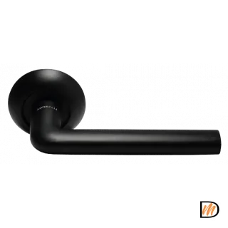 Ручка дверная КОЛОННА MH-03 BL раздельная на круглом основании, цвет черный, ЦАМ Light