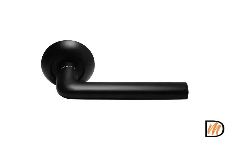 Ручка дверная КОЛОННА MH-03 BL раздельная на круглом основании, цвет черный, ЦАМ Light