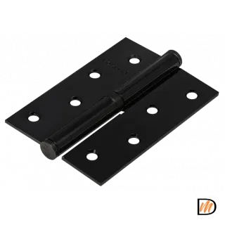 Петля разъемная карточная MSD 100X70X2.5 BL L стальная левая, врезная, цвет черный, сталь