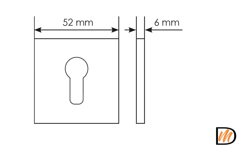 Накладка MH-KH-S6 SSC на квадратной розетке 6 мм евроцилиндр, цвет супер матовый хром