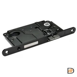 Замок межкомнатный врезной L1885 BL с ригелем под цилиндр, черный