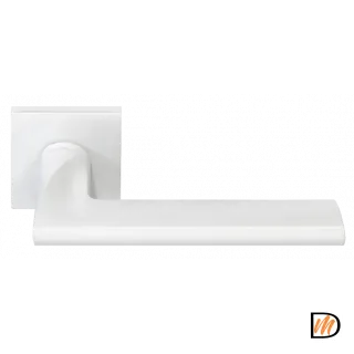 Ручка дверная KAFFEE MH-50-S6 W раздельная на квадратной розетке, цвет белый, ЦАМ Light