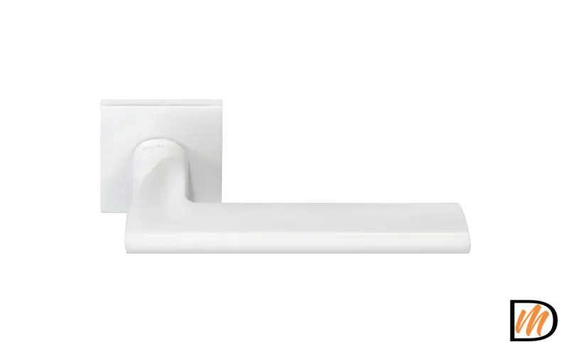 Ручка дверная KAFFEE MH-50-S6 W раздельная на квадратной розетке, цвет белый, ЦАМ Light