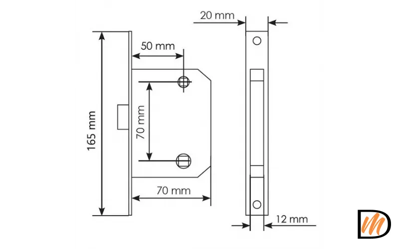2070P AB, защелка бесшумная сантехническая, цвет - бронза