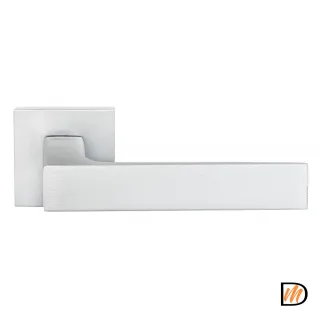 Ручка дверная MIRA  MH-54-S6 SSC раздельная на квадратной розетке, цвет суперматовый хром, ЦАМ Light