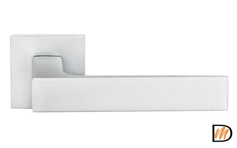 Ручка дверная MIRA  MH-54-S6 SSC раздельная на квадратной розетке, цвет суперматовый хром, ЦАМ Light