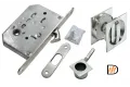 Комплект для раздвижных дверей MHS-2 WC SC с замком, цвет мат.хром, ЦАМ