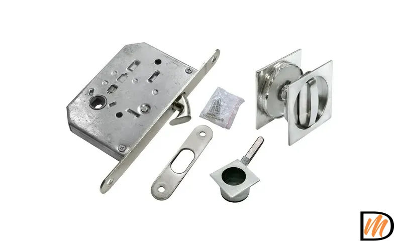 Комплект для раздвижных дверей MHS-2 WC SC с замком, цвет мат.хром, ЦАМ