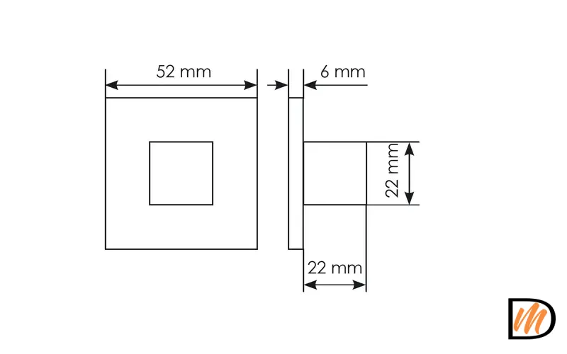Завертка сантехническая MH-WC-S6 W на квадратной розетке цвет белый