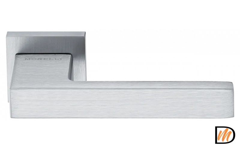 Ручка дверная LOT MH-56-S6 SSC раздельная на квадратной розетке 6 мм, цвет супер матовый хром, ЦАМ Light