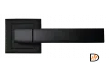 Ручка дверная FUKOKU MH-28 BL-S раздельная на квадратном основании, цвет черный, ЦАМ