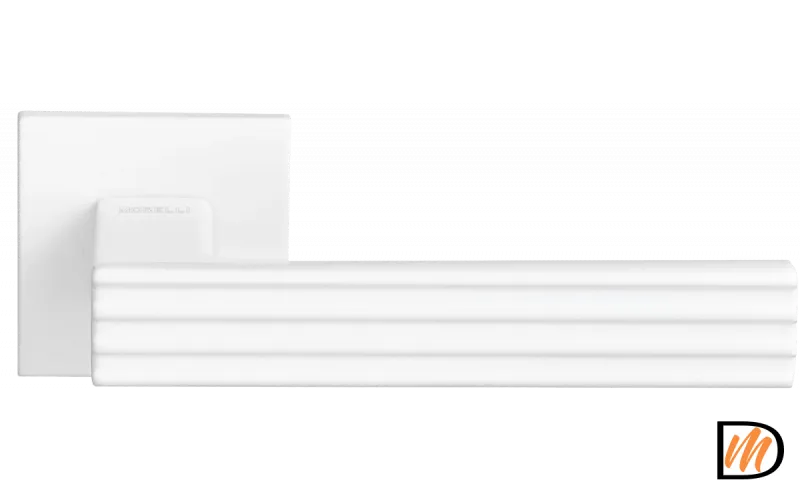 Ручка дверная MAGLEV MH-52-S6 W раздельная на квадратной розетке, цвет белый ЦАМ Light