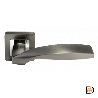 Ручка дверная SHELL MH-45 GR/CP-S55 раздельная на квадратной розетке, цвет графит/хром, ЦАМ Light