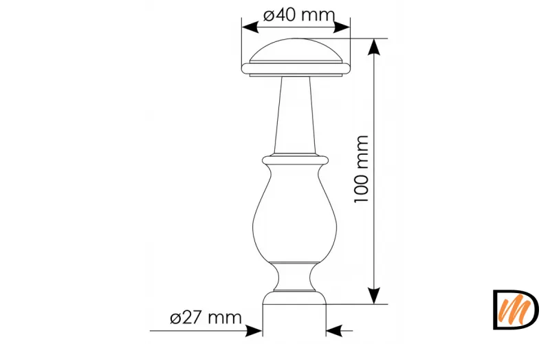 Ограничитель дверной DS8 IB, цвет итальянская бронза