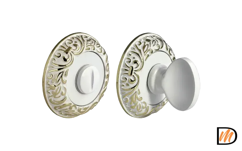 Завертка сантехническая MH-WC-CLP W/PG круглая цвет белая эмаль/золото