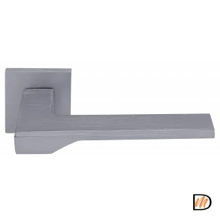 Ручка дверная PIERRES MH-49-S6 SC раздельная на квадратной накладке, цвет матовый хром, ЦАМ Light