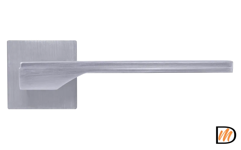 Ручка дверная PIERRES MH-49-S6 SC раздельная на квадратной накладке, цвет матовый хром, ЦАМ Light