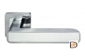 Ручка дверная FLEX MH-44 SC/W-S55 раздельная на квадратной розетке, цвет матовый хром/белый, ЦАМ Light