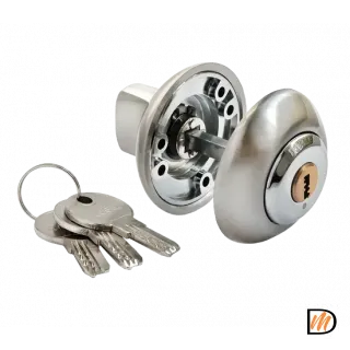 Завертка дверная MH-CYL SN/CP с цилиндром, цвет белый никель/хром