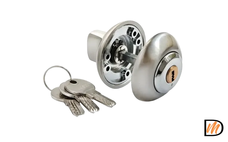 Завертка дверная MH-CYL SN/CP с цилиндром, цвет белый никель/хром
