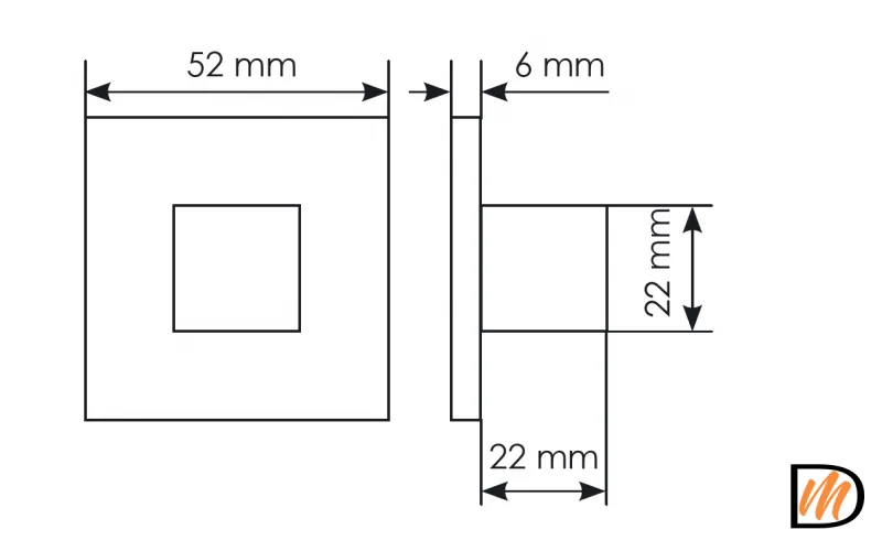 Завертка сантехническая MH-WC-S6 SSC на квадратной розетке 6 мм цвет супер матовый хром