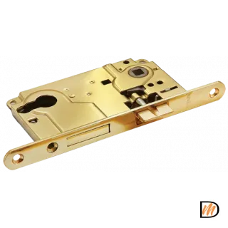 Замок межкомнатный врезной L1885 PG с ригелем под цилиндр, цвет золото