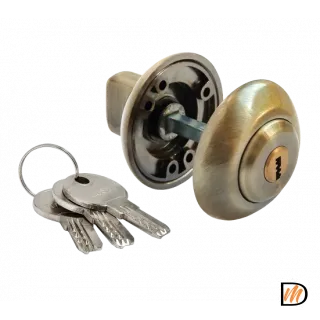 Завертка дверная MH-CYL AB с цилиндром, цвет античная бронза