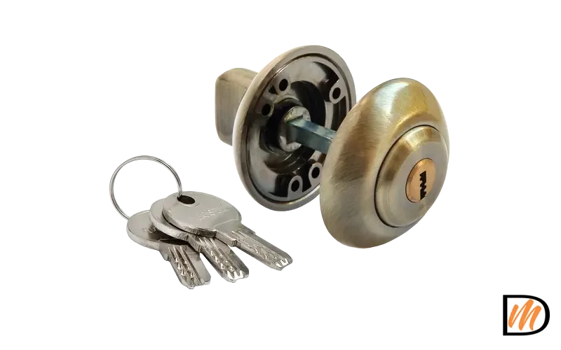 Завертка дверная MH-CYL AB с цилиндром, цвет античная бронза