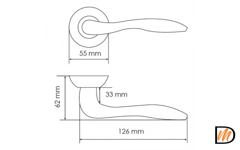Ручка дверная ЛЬВИНАЯ ЛАПА MH-05 AB раздельная на круглой розетке, цвет бронза, ЦАМ