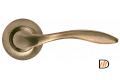 Ручка дверная ЛЬВИНАЯ ЛАПА MH-05 AB раздельная на круглой розетке, цвет бронза, ЦАМ