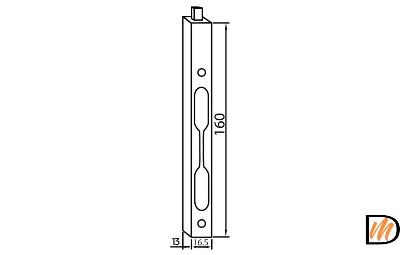 Шпингалет  дверной  L160 W, цвет белый, сталь