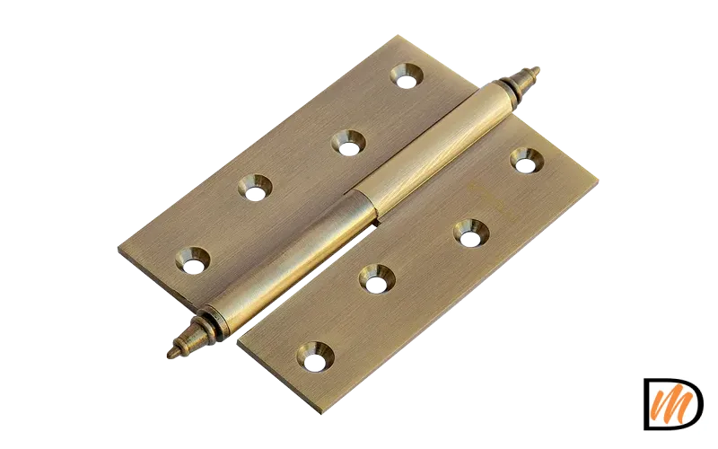 Петля карточная латунная разъемная  MB 100X70X3 AB R C правая с коронкой , врезная, цвет бронза