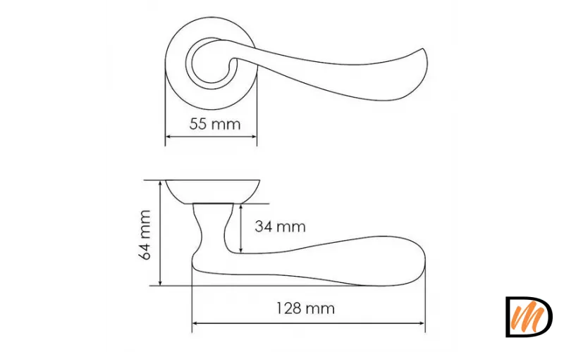 Ручка дверная GIUSEPPE MH-22 COF на круглом основании, цвет кофе, ЦАМ