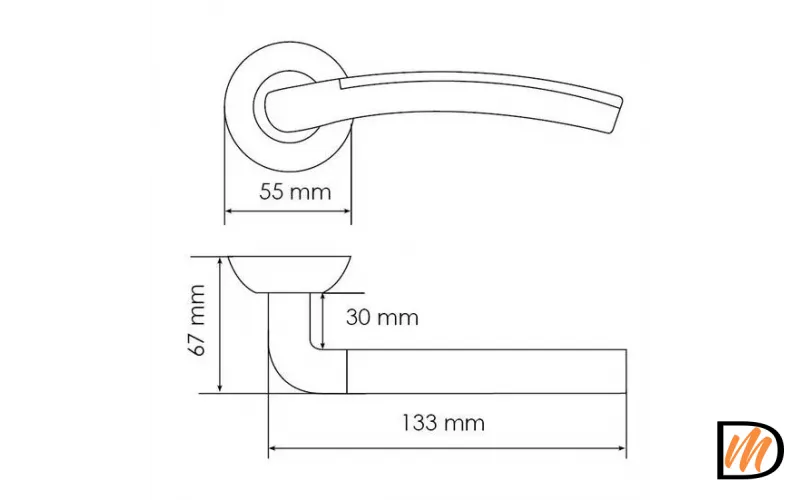 Ручка дверная ПАЛАЦЦО MH-02 MAB/AB раздельная на круглой розетке, цвет бронза/ант.бронза, ЦАМ