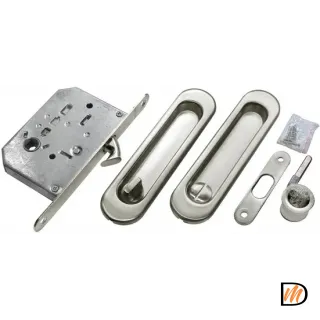 Комплект ручек для раздвижных дверей MHS150 WC SC с замком, цвет мат.хром, ЦАМ