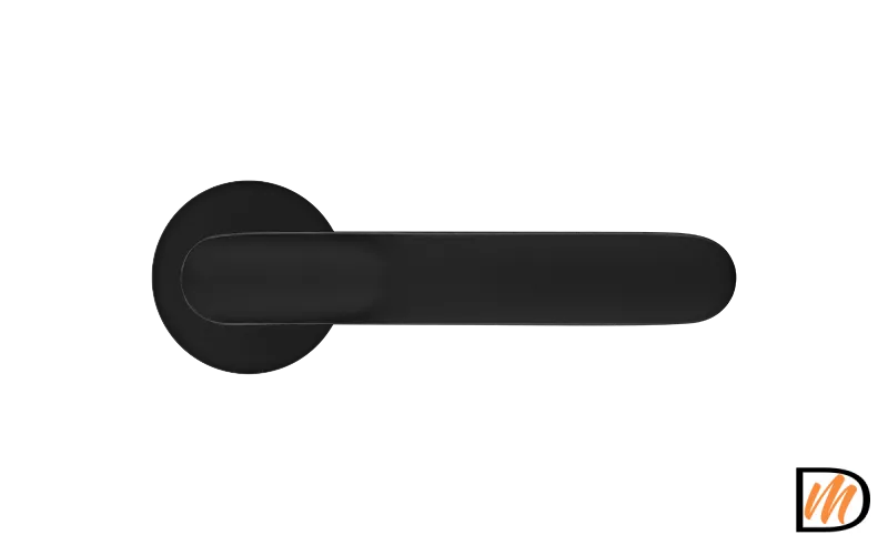 Ручка дверная GARAK MH-59-R6 BL раздельная на круглой розетке 6 мм, цвет черный, ЦАМ Light