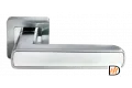 Ручка дверная FLEX MH-44 SC/CP-S55 раздельная на квадратной накладке, цвет матовый хром/хром, ЦАМ Light