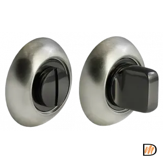 Завертка сантехническая MH-WC SN/BN круглая цвет бел. никель/черн. никель