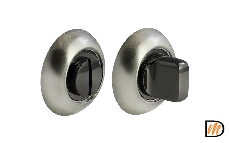 Завертка сантехническая MH-WC SN/BN круглая цвет бел. никель/черн. никель