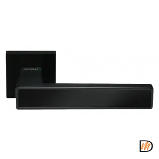 Ручка дверная SULLA MH-48-S6 BL раздельная на квадратной розетке, цвет черный, ЦАМ Light