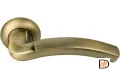 Ручка дверная ПАЛАЦЦО MH-02 MAB/AB раздельная на круглой розетке, цвет бронза/ант.бронза, ЦАМ
