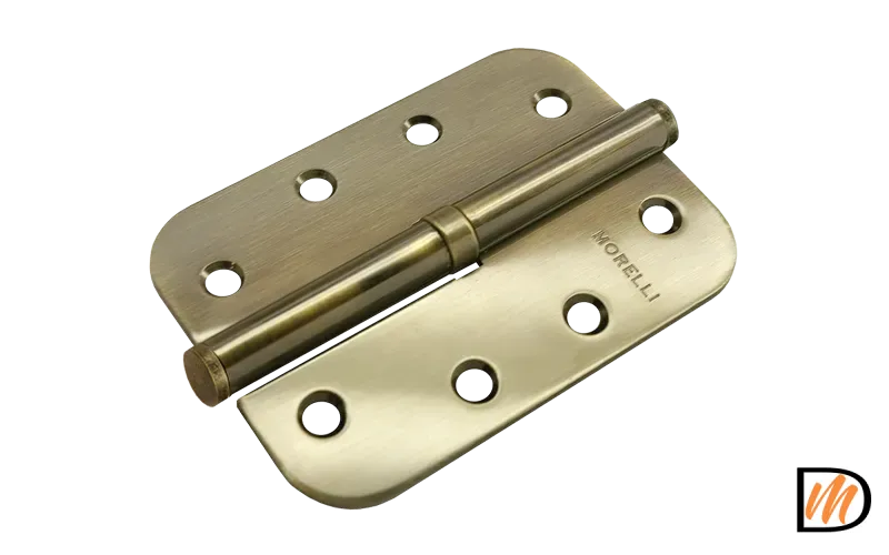 MSD-C 100X70X2.5 AB R, петля стальная скругленная правая без коронки, цвет - бронза